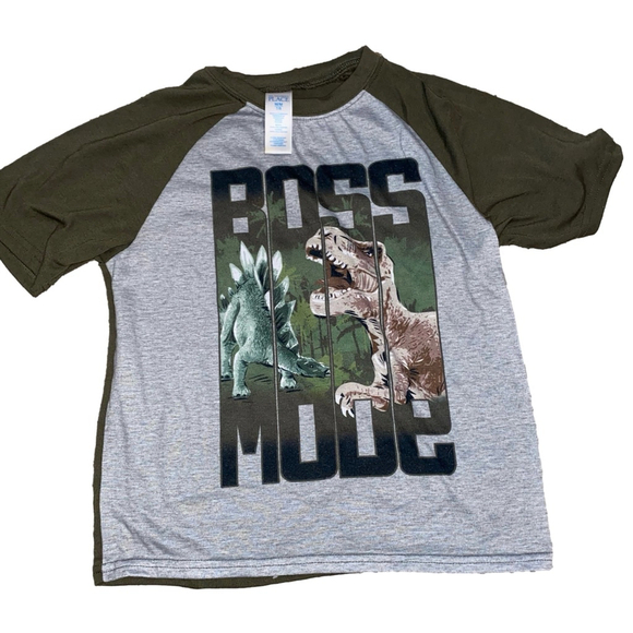 Boys The Children's Place Jurassic World T-Rex T-shirt Size M Gray and Green - Picture 1 of 3